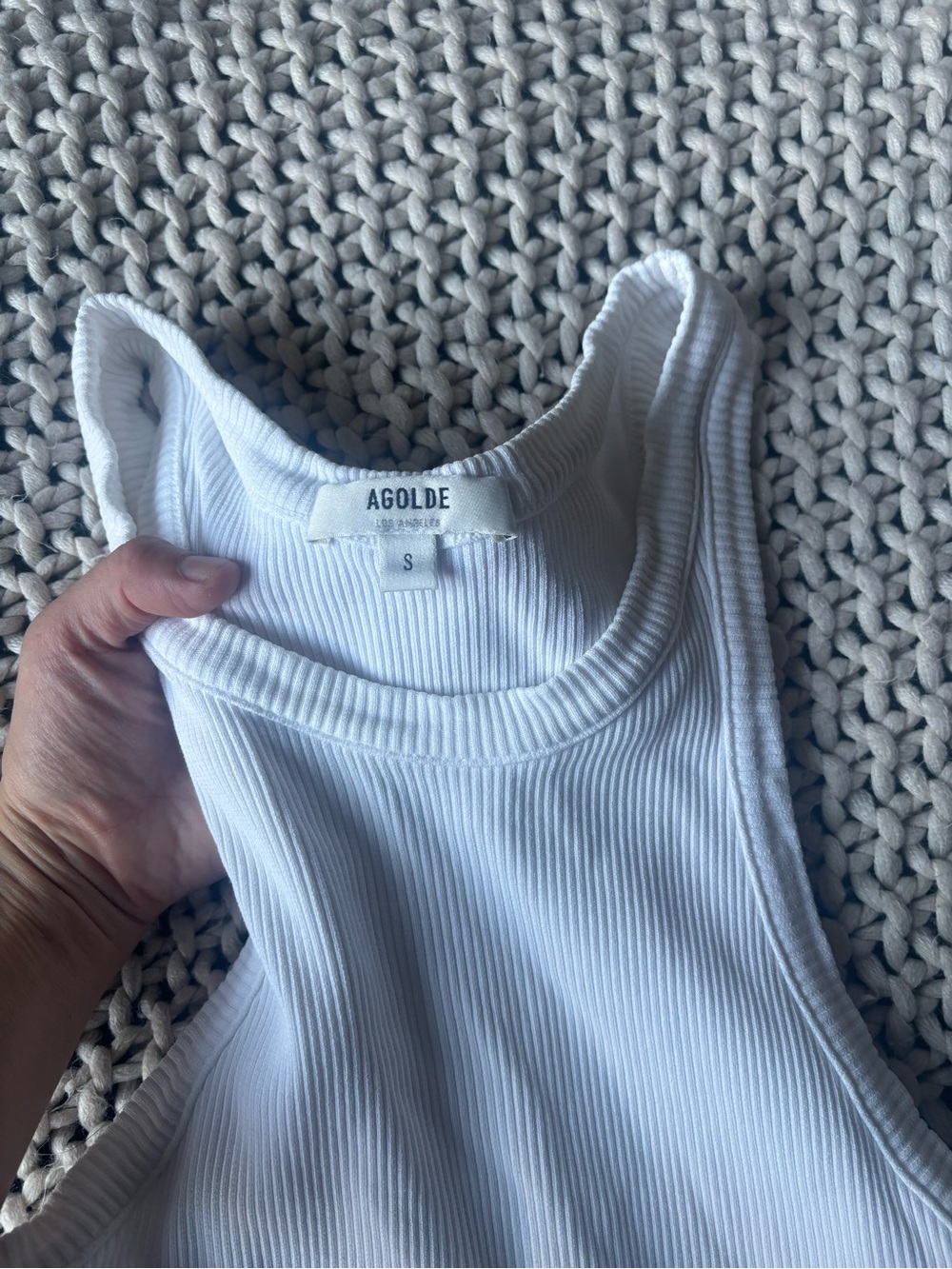 AGOLDE White Ribbed High-Neck Tank